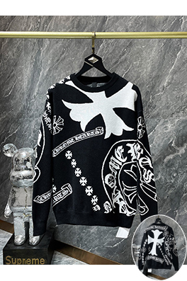 クロムハーツスーパーコピー ジャカード織りの馬蹄柄がの厚のセーター