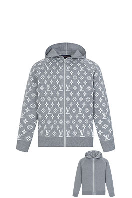 ルイヴィトン リバーシブル四つ葉のクローバージャカードカシミア混フード付きジャケット