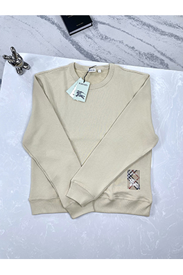 バーバリー チェック柄パッチワークウォーホースクルーネックスウェットシャツ