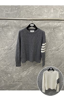 トムブラウン レディース透かし編みケーブルニットプルオーバーセーター