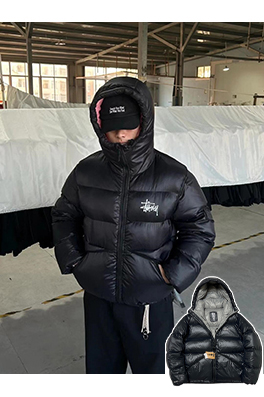 ステューシーコピー クラシックレターフード付きダウンジャケット