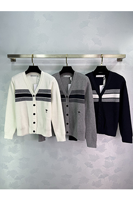 ディオール 新作 カナージュ柄 Vネック 長袖カーディガン