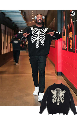 セントマイケル Vlone 破壊するをスケルトンがセーター