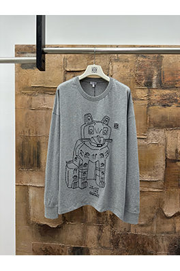 ロエベ ライスヌードル猫の刺繍と長袖シャツ