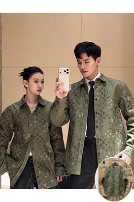 ルイヴィトンスーパーコピー モノグラムパッチワークワークウェアキャンバスシャツ