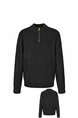 ルイヴィトン ダークパターンのジャカードハーフジップニットセーター