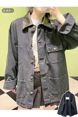 プラダ ショースタイルのレザーカラーワークジャケット