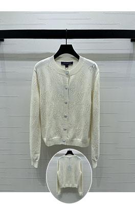 ルイヴィトン 透かし編みニット長袖カーディガン