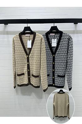 ルイヴィトンコピー Vネックジャカードニットカーディガン