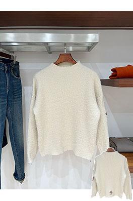 クロムハーツコピー クロスニットジャカードアップリケ刺繍ラウンドセーター