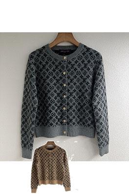 ルイヴィトン ラウンドネックジャカードニットカーディガン