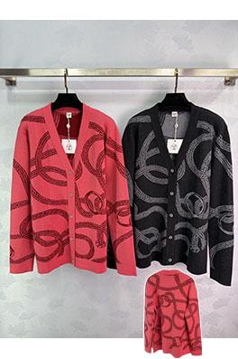 エルメス チェーンバックル付きカラーブロックニットカーディガン