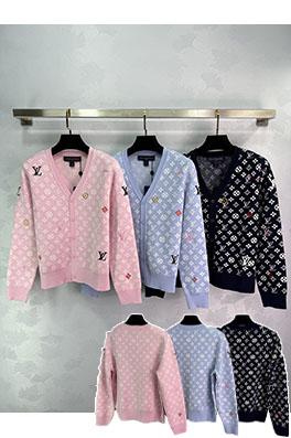 ルイヴィトンコピー 新作モノグラムプリントニットVネックカーディガン