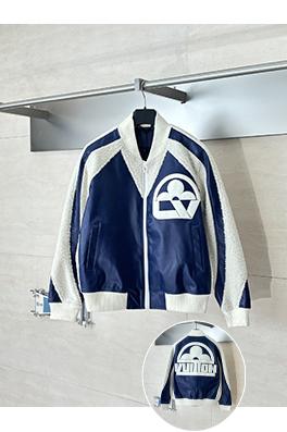 ルイヴィトン セミモノグラムウール＆レザーベースボールジャケット