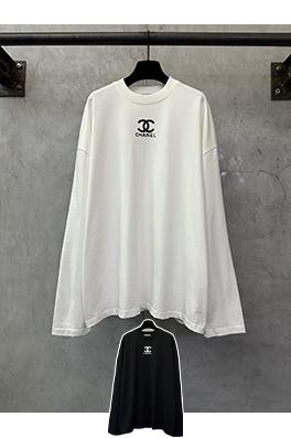 シャネルコピー クラシックなロゴがダメージされた厚のラバープリントの長袖シャツ