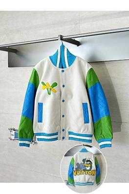 ルイヴィトン カラーブロックのドナルドダック刺繍りベースボールジャケット