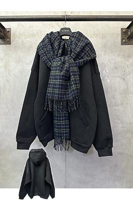 バレンシアガ ランウェイスタイルのダブルフード付き4袖フェイクツーピースフード付きジャケット