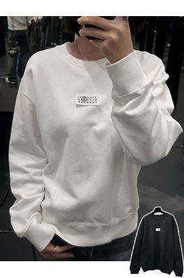 マルタンマルジェラ 外側ラベル付き長袖クルーネックスウェットシャツ