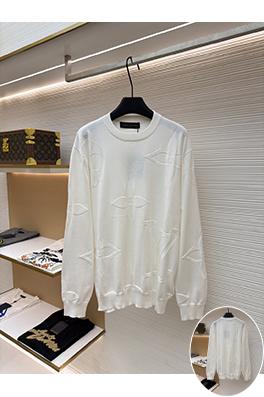 ルイヴィトンスーパーコピー エンボスジャカードニットクルーネック長袖シャツ