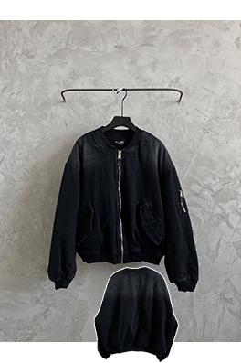 バレンシアガ bomber 新作のダメージウォッシュデニムコットンジャケット