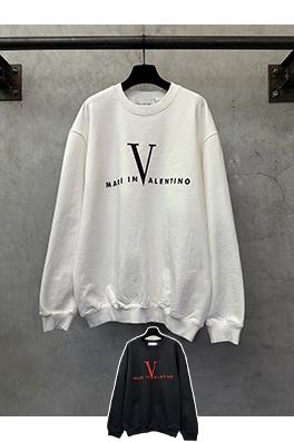 ヴァレンティノコピー VALENTINO レターVプリントクルーネックスウェットシャツ