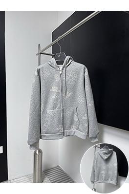 クロムハーツ 全面に花柄プリントをした両面フリース裏地のフード付きジップアップジャケット