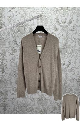 バーバリーコピー 無地シングルブレストVネックカーディガンカシミヤセーター