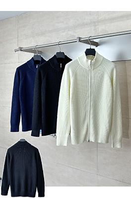 マルタンマルジェラ バック4隅ロゴジッパーニットジッパージャケット