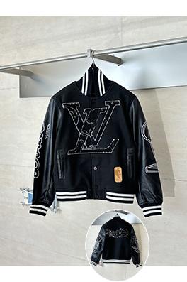 ルイヴィトン NBAコラボレーション テリークロス 刺繍 ブラック パッチワーク ベースボールジャケット