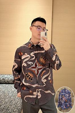 ルイヴィトン プリントポプリン長袖シャツ