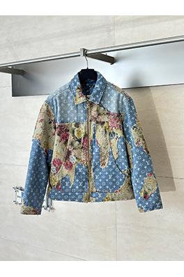 ルイヴィトンスーパーコピー フローラルローズアップリケデニムコットンジャケット