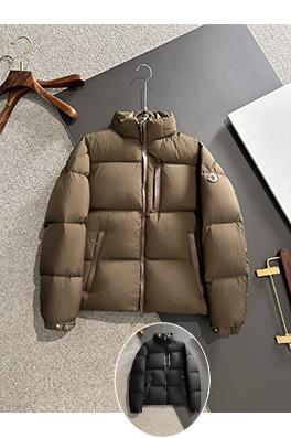 モンクレール レザー調ショートパーカーダウンジャケット