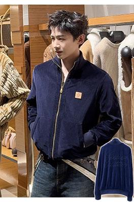 ルイヴィトン レザーロゴコーデュロイジップアップジャケット