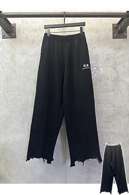 バレンシアガ ダブルリング刺繍タッセルダメージカジュアルパンツ