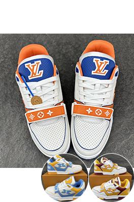 ルイヴィトン LV Trainer パンチングの牛革スニーカー