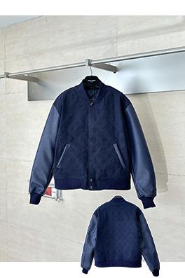 ルイヴィトン エンボスの全面プリントパッチワークベースボールジャケット