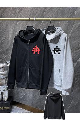 クロムハーツ パッチワーククロス長袖ジップアップフード付きスウェットシャツ