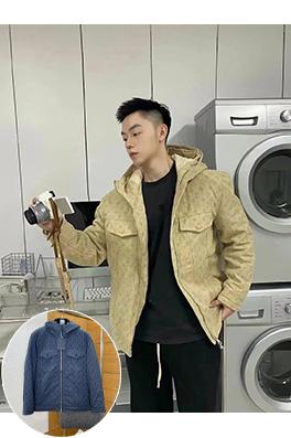 ルイヴィトン 全面プリントのフード付きデニムコットンジャケット