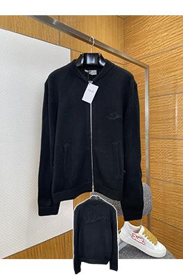 ディオール 文字刺繍ニットジップアップジャケット