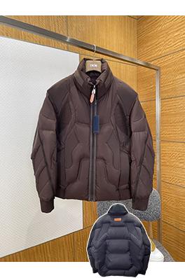 ルイヴィトン LOUIS VUITTON レザーラベルスタンドカラーダウンジャケット