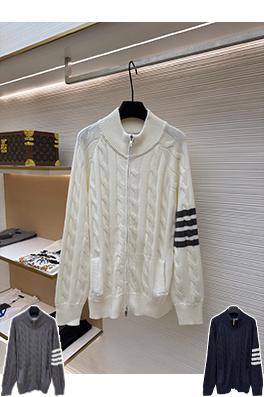 トムブラウンコピー ケーブルニットジャカードジッパーセーター