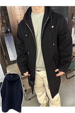 ロエベ ミドル丈のフード付きコート