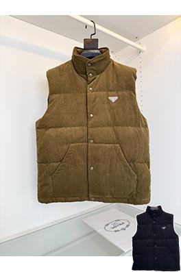 プラダ コーデュロイ レトロ ダウンベスト