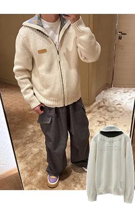 ルイヴィトン チェック柄カラーニットカーディガン