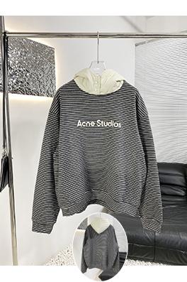 アクネストゥディオズ Acne Studios 新しいストライプ柄のフリース裏地フード付きスウェットシャツ