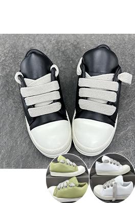 リックオウエンス JUMBO LACE シープスキンのワイドレースローカットスニーカー