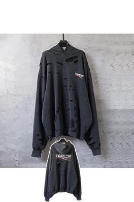 バレンシアガ Balenciaga クラシック コカコーラ ウォッシュ ダメージ フード付きスウェットシャツ