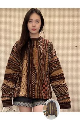 ルイヴィトン Nigo 花柄ジャカードパーフォレーションクルーネックセーター