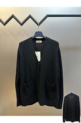 フェンディ バレーウェーブ ジャカード Vネック カーディガンセーター