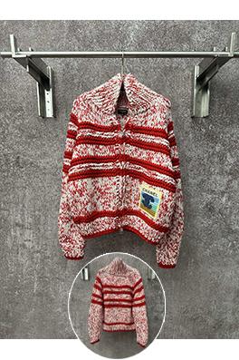 シャネル レトロスタイルの々しいストライプカラーブロックニットカーディガン